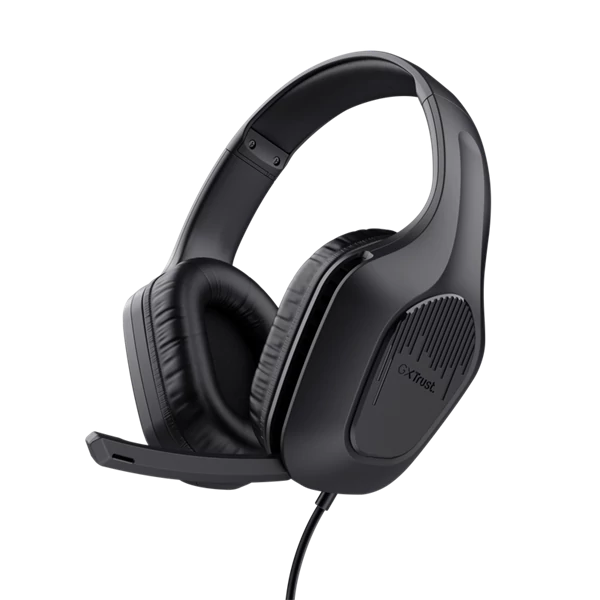 Trust Fejhallgató - GXT415 Zirox (multiplatform; nagy-párnás; mikrofon; hangerőszabályzó; 3.5mm jack; fekete)