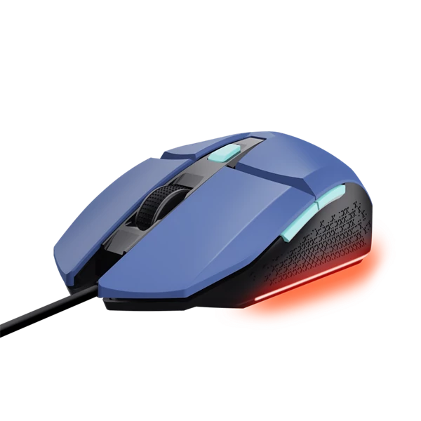 Trust Egér Gamer Vezetékes - GXT109 Felox (Optikai érzékelő; max6400DPI; 6 gomb; LED; kék)