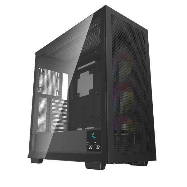 DeepCool Számítógépház - MORPHEUS (fekete, moduláris, 3x140mm ventilátor,Mini-ITX /M-ATX /ATX /E-ATX, 4xUSB3.0, 1xUSB-C)