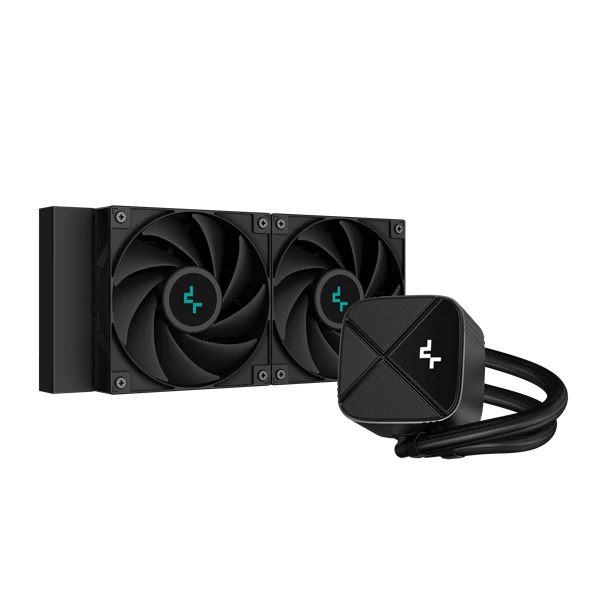 DeepCool CPU Water Cooler - LS520S Zero Dark (max 19dB; max. 145,86 m3/h; 2x12cm, A-RGB LED)