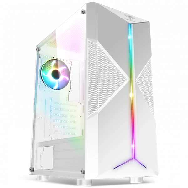 Spirit of Gamer Számítógépház - CLONE 3 White (fekete, ablakos, 2x12cm ventilátor, alsó táp,  ATX, 1xUSB3.0, 2xUSB2.0)
