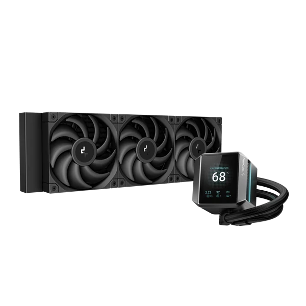 DeepCool CPU Water Cooler - MYSTIQUE 360 (max 21dB; max. 123,09 m3/h; 3x12cm, LED kijelző, fekete)