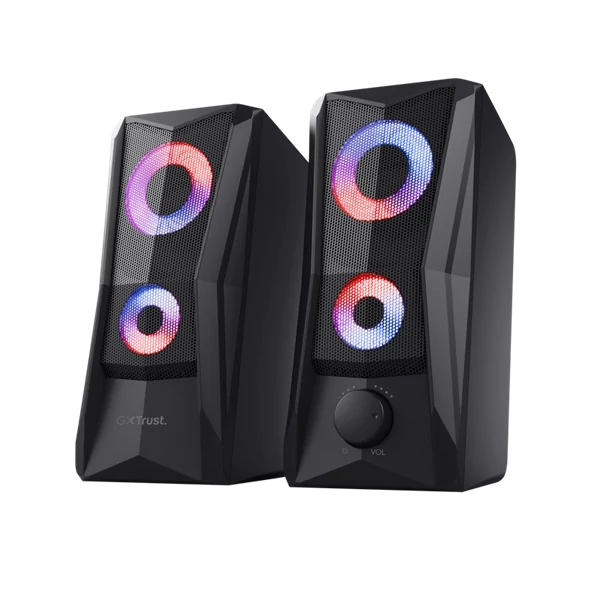 Trust Hangszóró 2.0 - GXT606 Javv (6W RMS; hangerőszabályzó; 3,5mm jack; USB tápcsatlakozó; fekete; világítás)