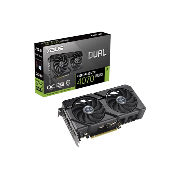 Asus Videokártya - nVidia DUAL-RTX4070S-O12G-EVO (12288MB, GDDR6X, 2550/21000 Mhz, 192bit, 1xHDMI, 3xDP)