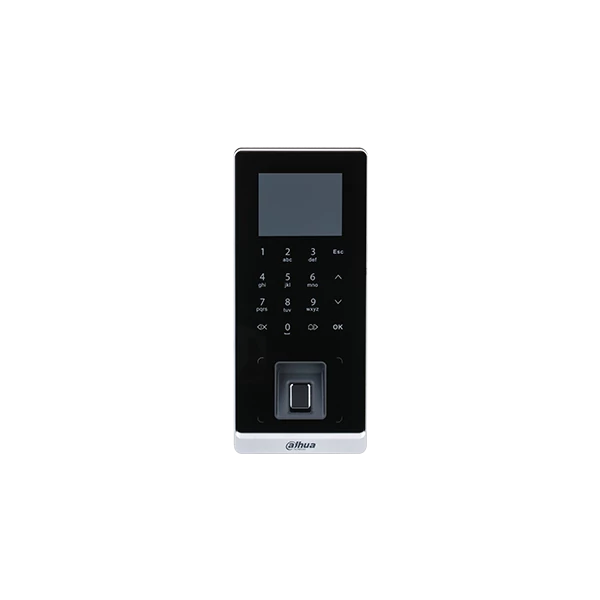 Dahua beléptető vezérlő - ASI2212H-DW (LCD kijelző, IC/ID card + kód + ujjlenyomat, RS-485/Wiegand/RJ45, I/O)