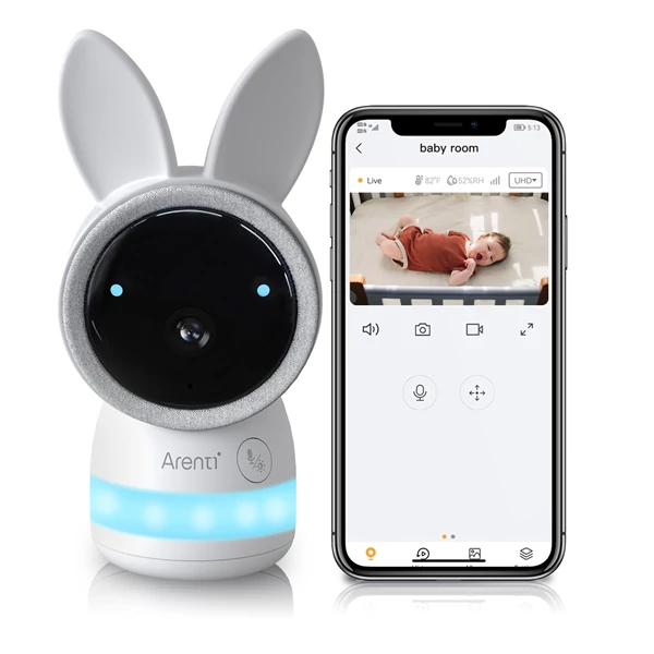 Arenti bébiőr - AINANNY-CAM (3MP, Wifi, sírás-, hőmérséklet-, páratartalom figyelés, microSD, mikrofon, hangszóró)