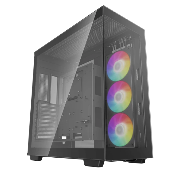 DeepCool Számítógépház - CH780 (fekete, ablakos, 3x140mm A-RGB ventilllátor, E-ATX, 4xUSB3.0)