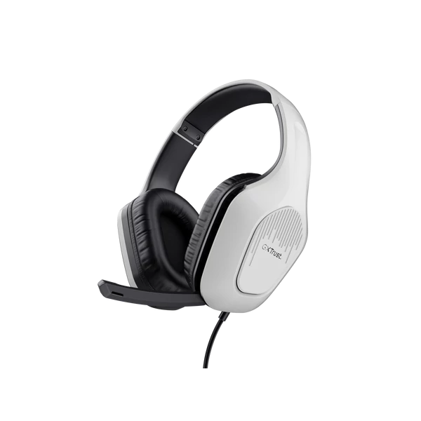 Trust Fejhallgató - GXT415 Zirox (multiplatform; nagy-párnás; mikrofon; hangerőszabályzó; 3.5mm jack; fehér)