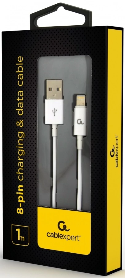 Gembird Usb 2.0 - Lightning 8-pin adat- és töltőkábel, 1m fehér (CC-USB2P-AMLM-1M-W)