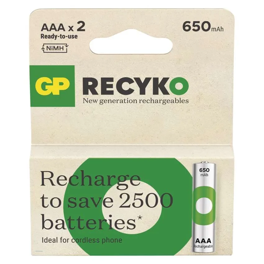 Elem GP akku ReCyko 650 mAh HR03 (AAA) 2db/cs ár/cs (papír csomagolás)