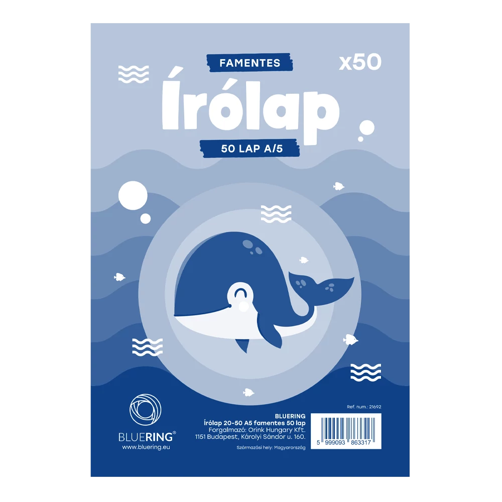 Írólap A5, 20-50 famentes 50lap Bluering®