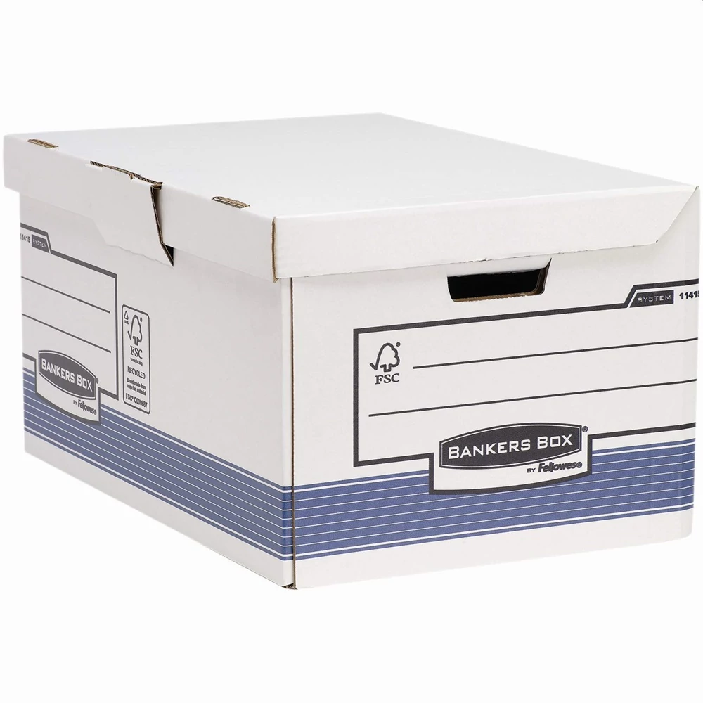 Archiváló konténer csapófedéllel, karton, 310 x 390 x 560 mm., Bankers Box System by Fellowes® 2 db/csomag, kék/fehér