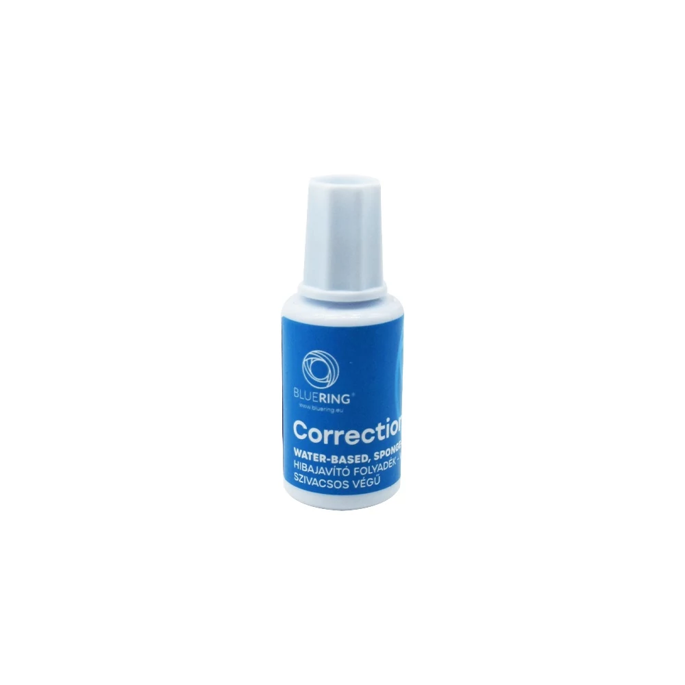 Hibajavító folyadék 20ml, vízbázisú szivacsos végű Bluering®