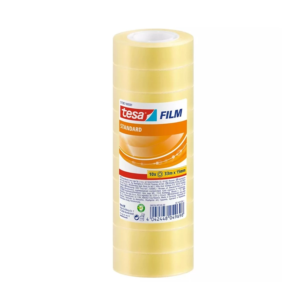 Ragasztószalag 15mmx33m irodai Tesa 10 db/csomag, átlátszó