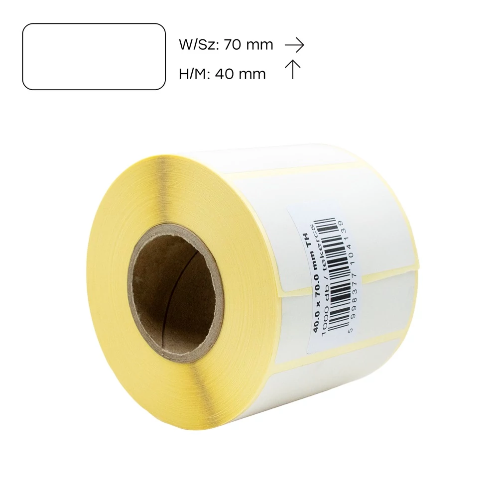 Etikett thermo 40x70mm, tekercses 1000 db/tekercs