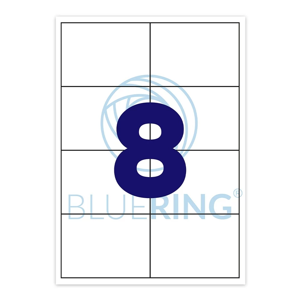 Etikett címke, 99,1x67,7mm, 100 lap, 8 címke/lap Bluering