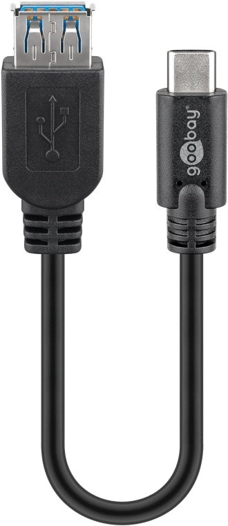 Goobay USB-C (apa) - USB 3.0 (anya) adapter, 20 cm, fekete